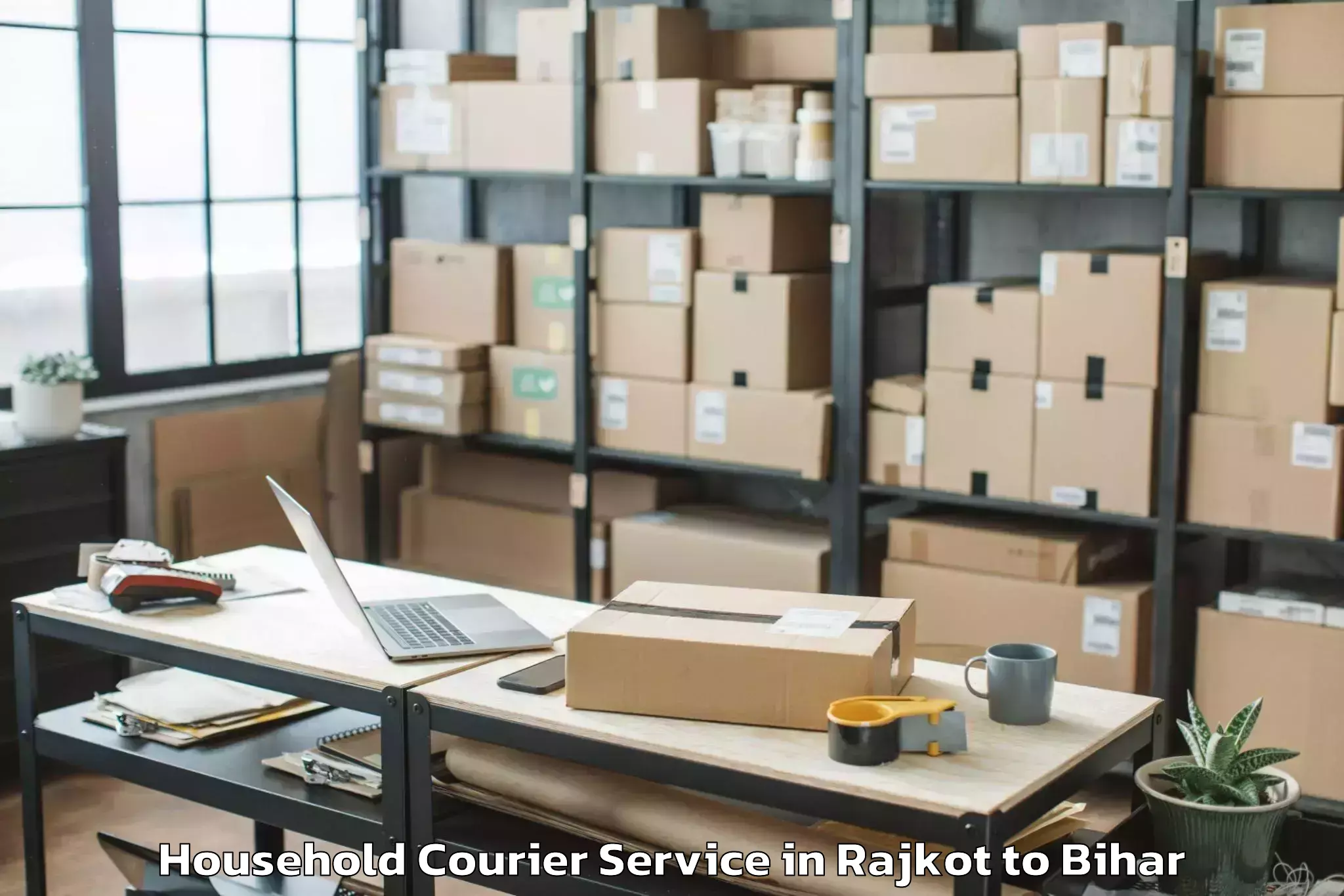 Book Rajkot to Bikramganj Household Courier